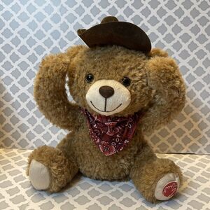 Dan Dee Peek a Boo Cowboy Animated Bear Plush 11" Western w/ Hat TESTED WORKS